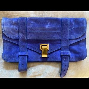 Blue suede  clutch